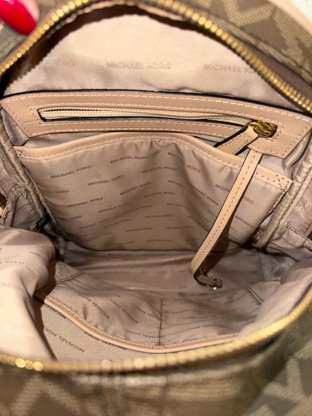 Michael Kors Tan/Brown Signature Logo Mini Backpack - Picture 6 of 6